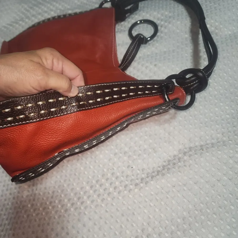 VERA PELLE EUC GEN LEATHER HOBO SATCHEL BAG